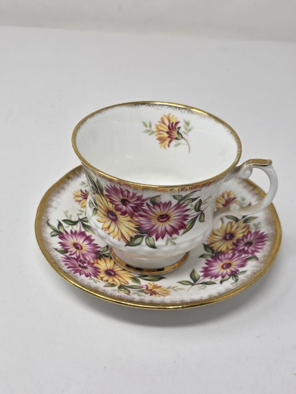 Vintage Rosina English Porcelain Aster “Special Flowers Series” Cup and Saucer